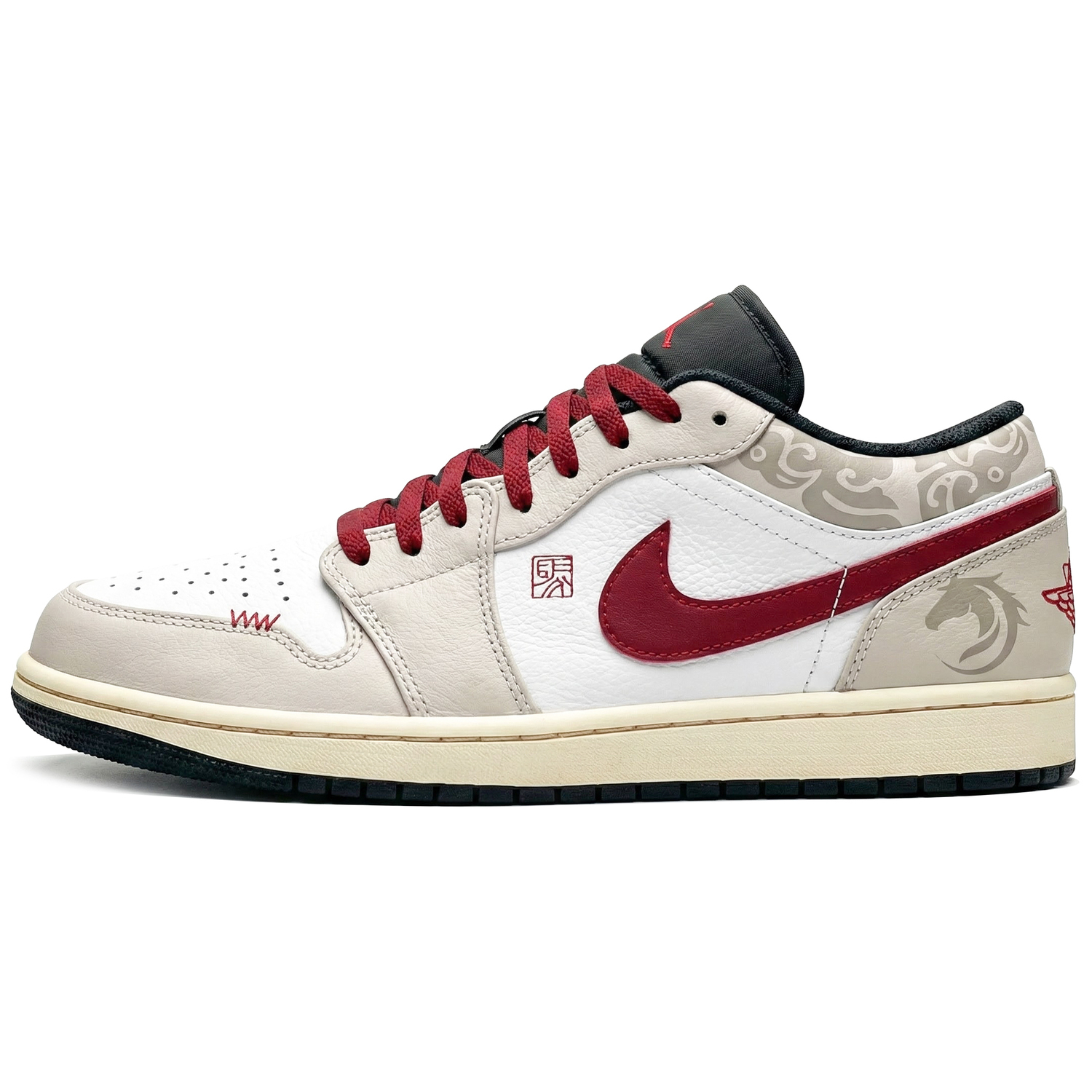 Jordan Air 1 Low CNY Horse Year, Three Times Laboratory, Plain Horse Red, Box Abrasion Resistant Low top — фото 3