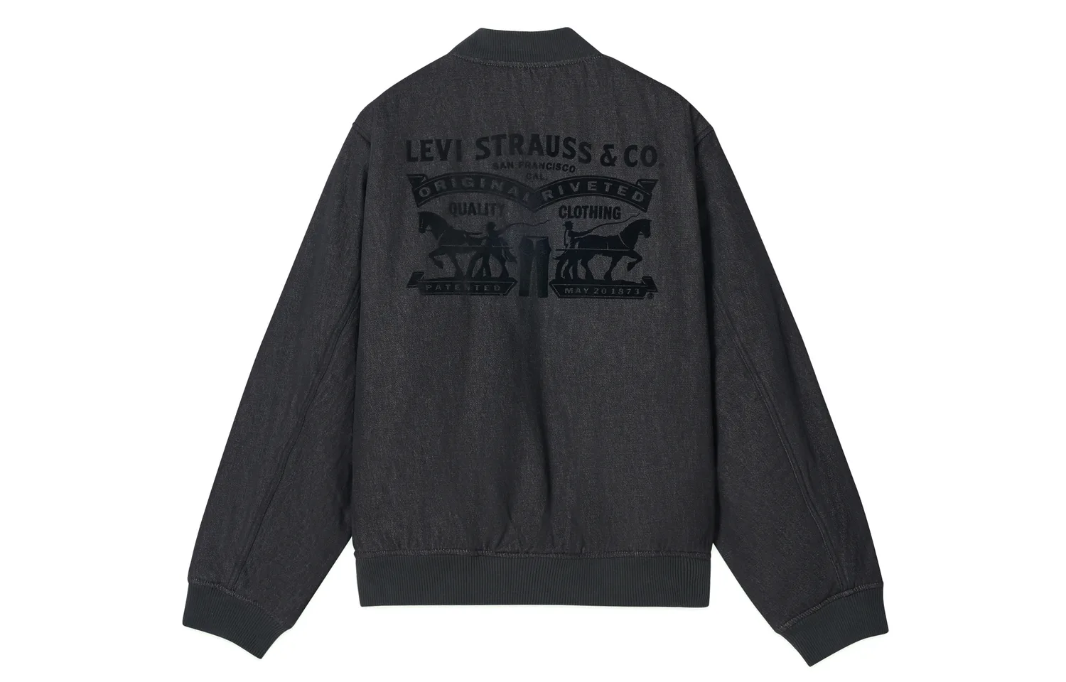 Levis Куртка Unisex Year Of The Horse Limited Collection, черно-красная, с бейсбольным воротником, двусторонняя — фото 3