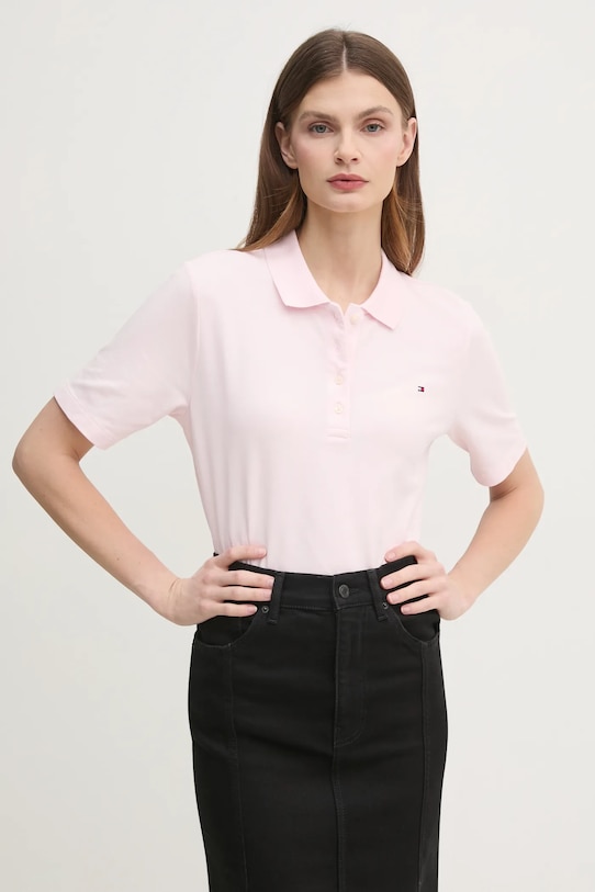

Поло Tommy Hilfiger, розовый