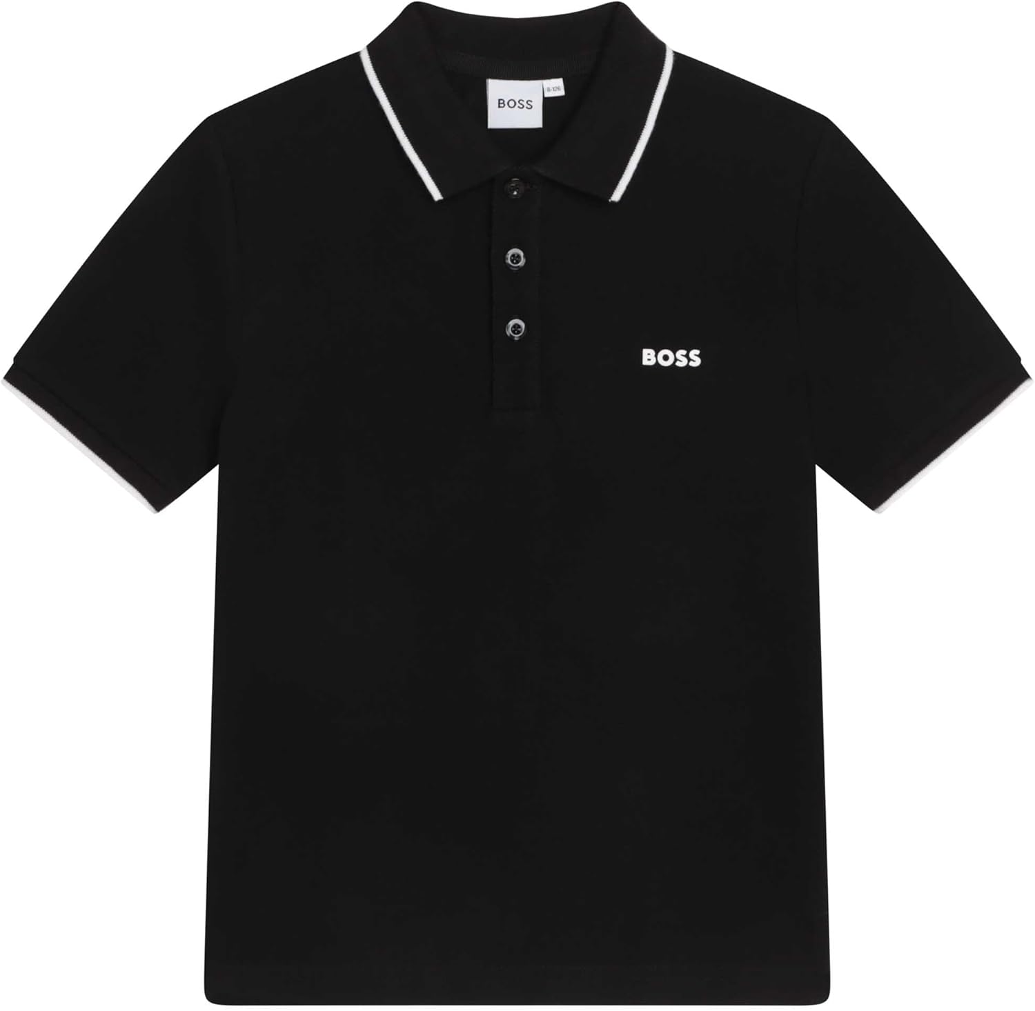 

BOSS Boys Short Sleeve Knit Polo Shirt, мягкая и дышащая, школьная форма с полосатым воротником, Black, Черный, BOSS Boys Short Sleeve Knit Polo Shirt, мягкая и дышащая, школьная форма с полосатым воротником, Black