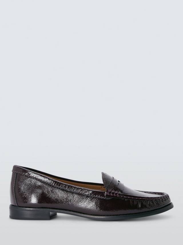 Pennie Wide Fit лаковые лоферы John Lewis, Burgundy