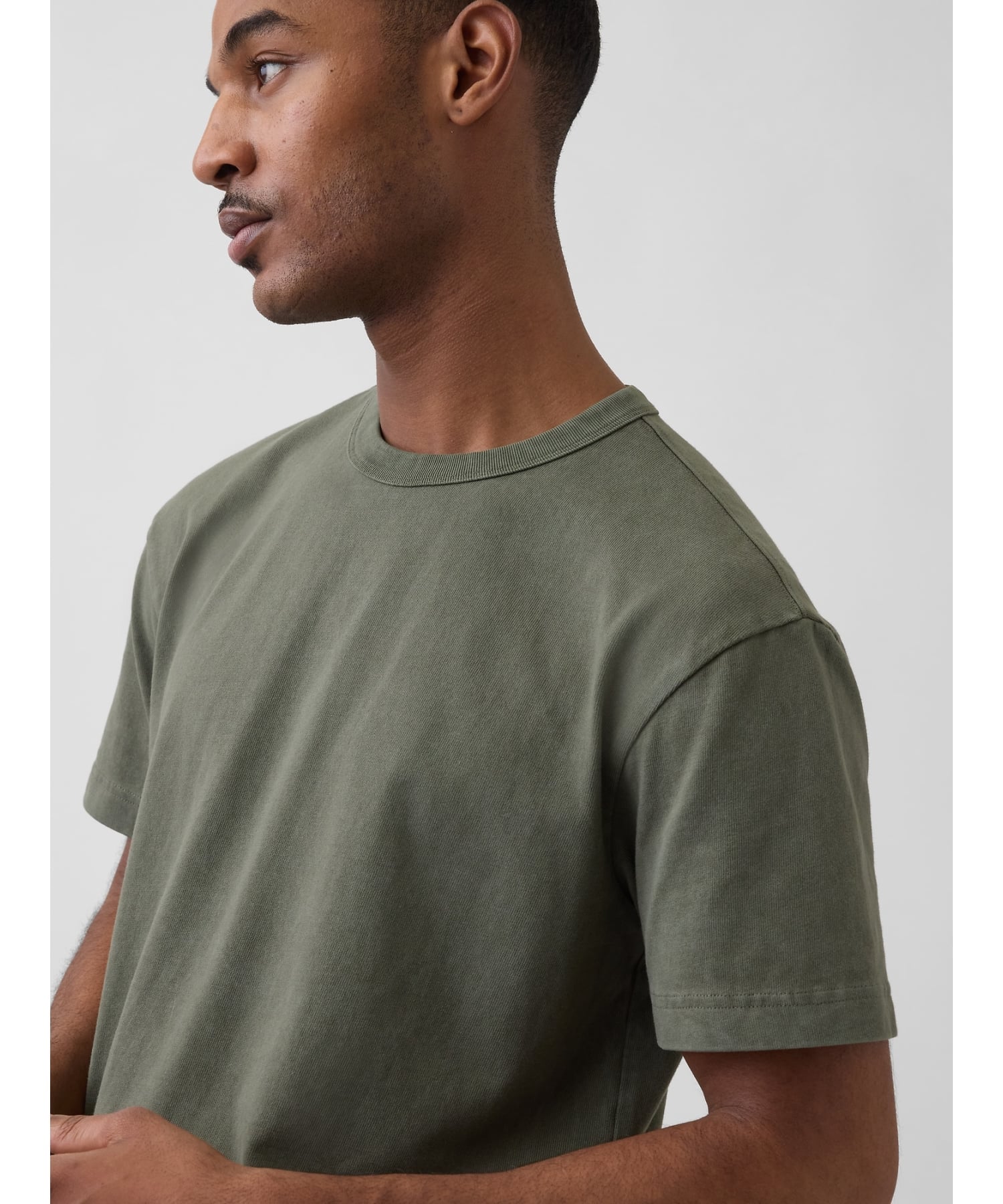 (U) Плотная укороченная футболка GAP, TWEED_GREEN