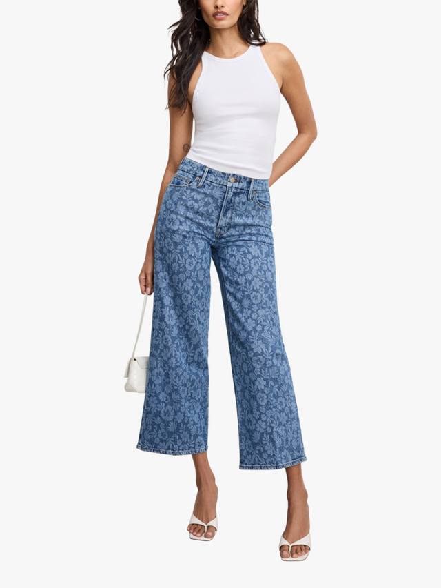 

Хорошие джинсы-палаццо с цветочным принтом и завышенной талией Good American