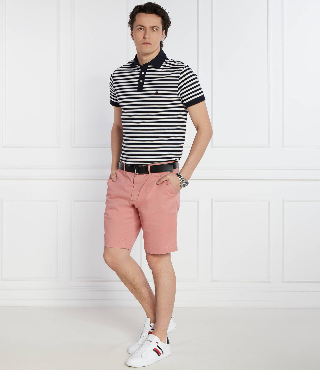 Поло Tommy Hilfiger Slim Fit pique, темно-синий — фото 2