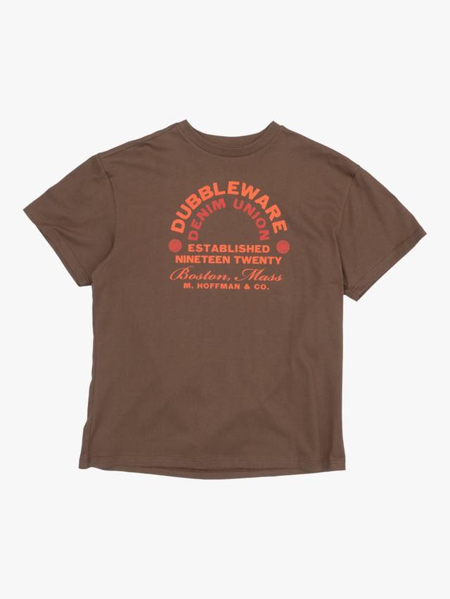 

Хлопковая футболка Regular Fit с принтом Union и джинсовым дизайном Dubbleware, Brown