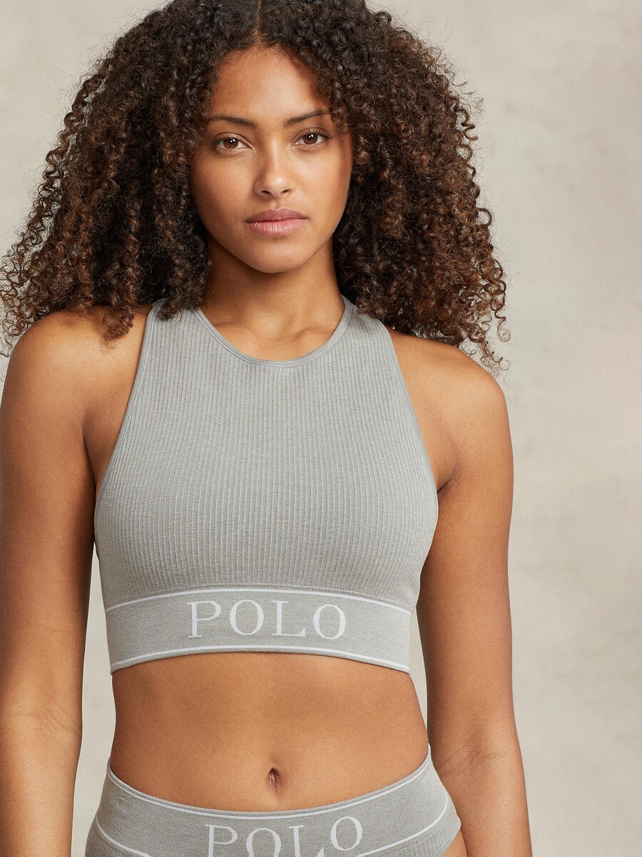 Бюстгальтер Polo Ralph Lauren Bralette Bra Neck Top, серый — фото 2