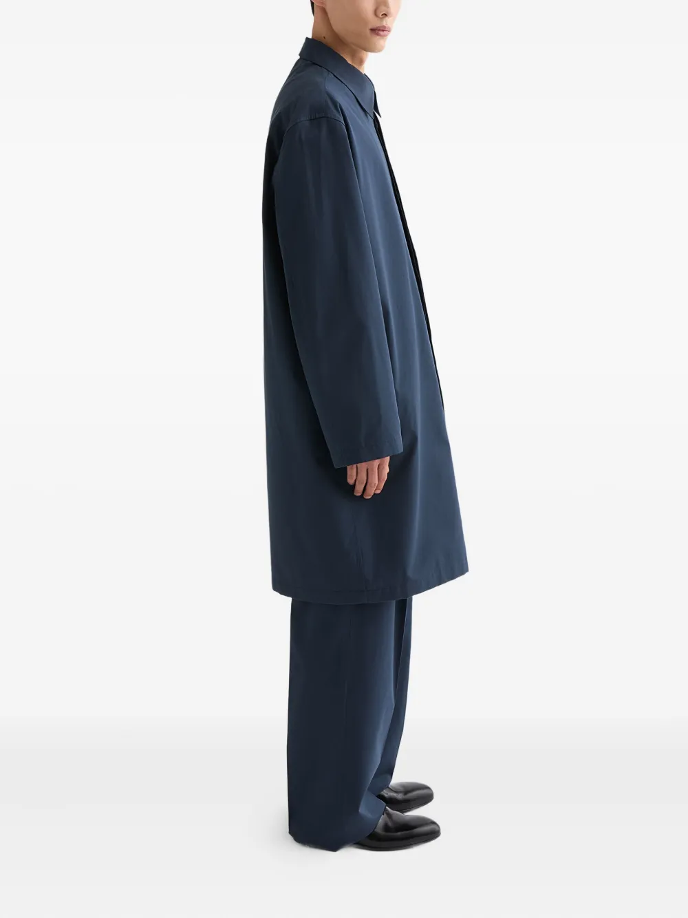 Поплиновое пальто с нагрудным карманом Jil Sander, синий — фото 3