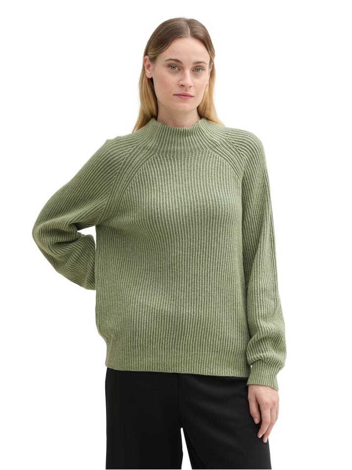 

Пуловер Tom Tailor Pullover KNIT PLATED RIB, зеленый