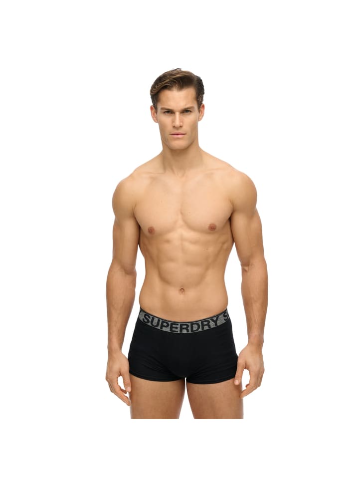 Superdry Комплект из 3 боксерских трусов, черно-серые — фото 3