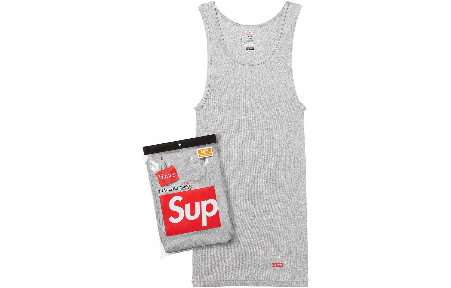 

SS24 Майка унисекс, цвет серый меланж Supreme, цвет Heather Gray