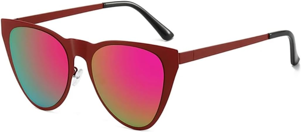 

Винтажные солнцезащитные очки большого размера «кошачий глаз» для женщин и мужчин, роскошные, с зеркальными линзами, защитой от УФ-излучения UV400, для занятий спортом на открытом воздухе и вождения UATXTAU, Red Rose Pink Mirror