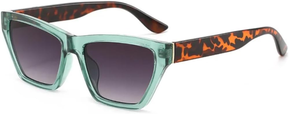 

Ретро-солнцезащитные очки «кошачий глаз» с градиентным переходом цвета для женщин, оправа с леопардовым принтом для мужчин, защита от УФ-излучения UV400 TOIPASTN, Green