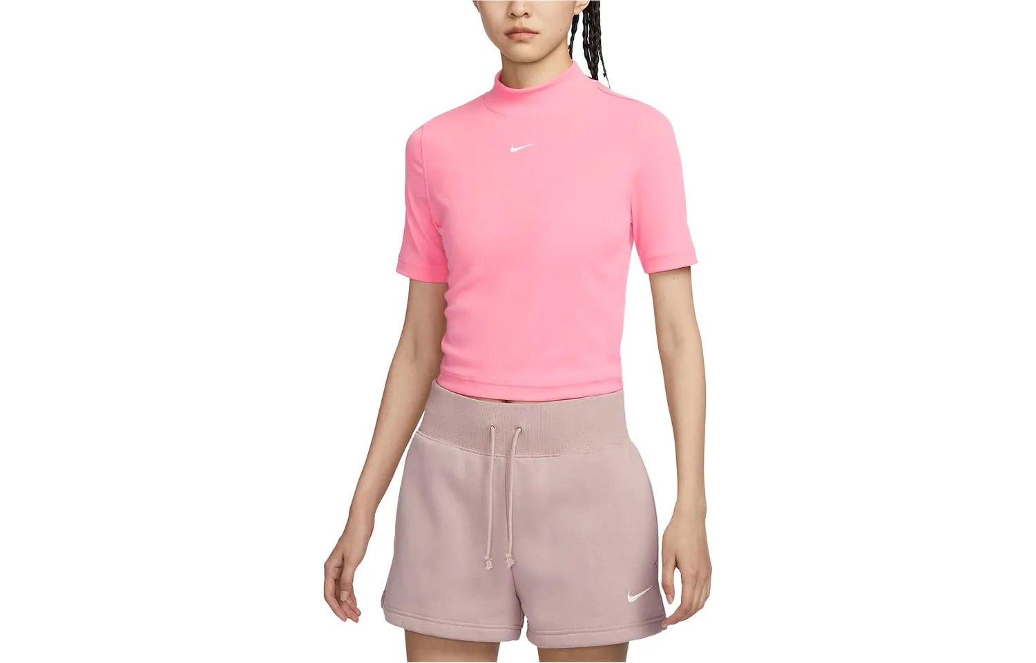 Nike Футболка женская Coral Powder с круглым вырезом и прямым кроем