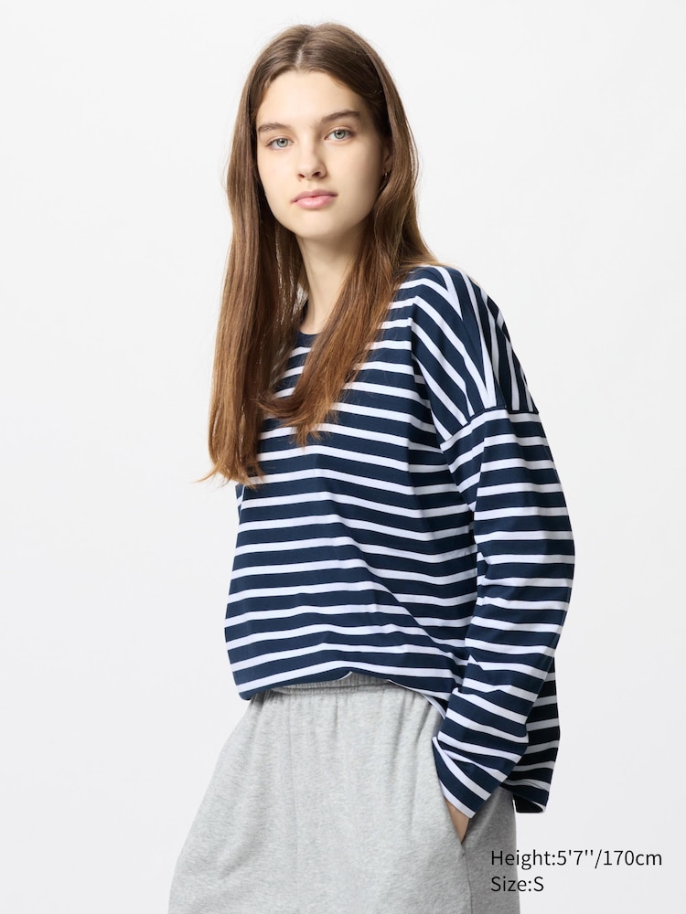 

Футболка airism cotton длинный рукав Uniqlo, цвет 69 синий