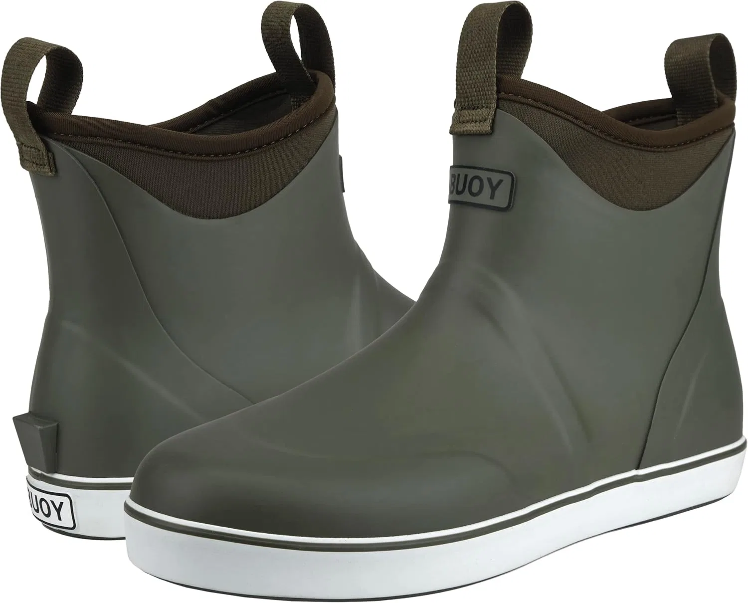 Мужские палубные ботинки Buoy Boots Deck Boots - короткие мужские дождевые ботинки, Olive Leaf For Me Leaf It To Me