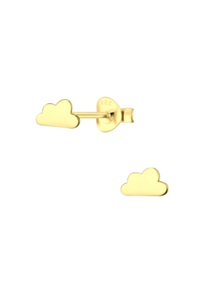 

Alexander York Серьги-гвоздики в виде облаков, изготовленные из серебра 925 пробы с золотым покрытием, комплект из 2 штук