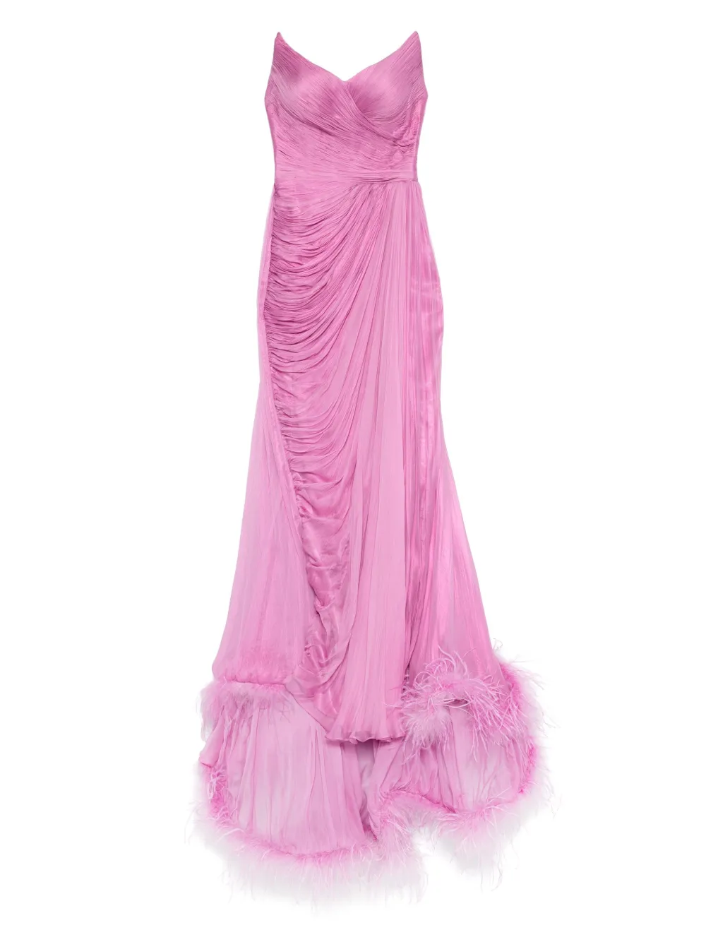 

Платье макси с перьями Iris Serban, розовый