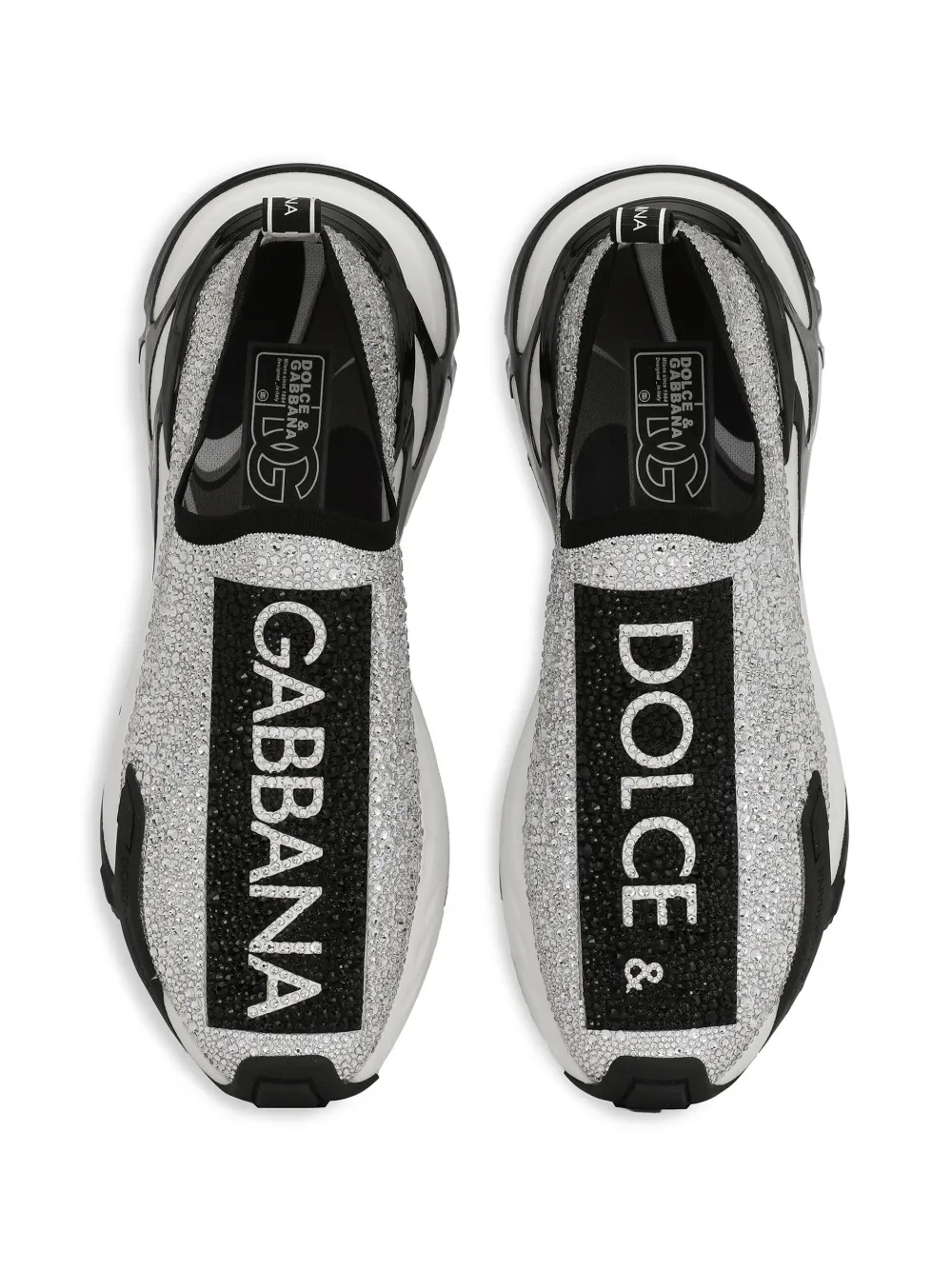 Кроссовки Fast со стразами DOLCE & GABBANA, белый — фото 4