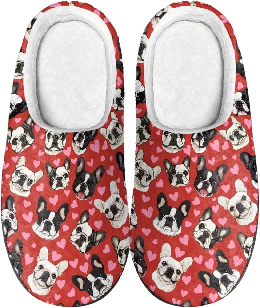 

Тапочки Baxinh Scuff для женщин и мужчин, мягкие теплые домашние тапочки для использования в помещении и на улице, легкая обувь с противоскользящей подошвой, Boston Terrier Heart-red