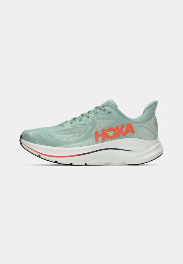 Кроссовки для бега по шоссе clifton 10 Hoka, Sage/Neon Flame — фото 2