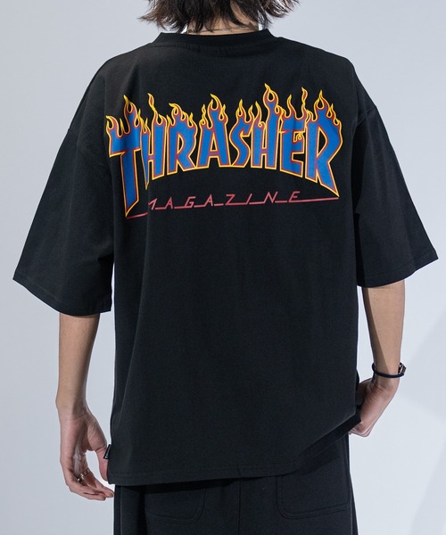 

Футболка с логотипом, разнообразный узор, крупный силуэт THRASHER, разноцветная