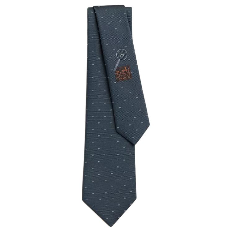 

HERMES Мужской галстук из шелка тутового шелкопряда угольно-серый, Charcoal Gray/Gray
