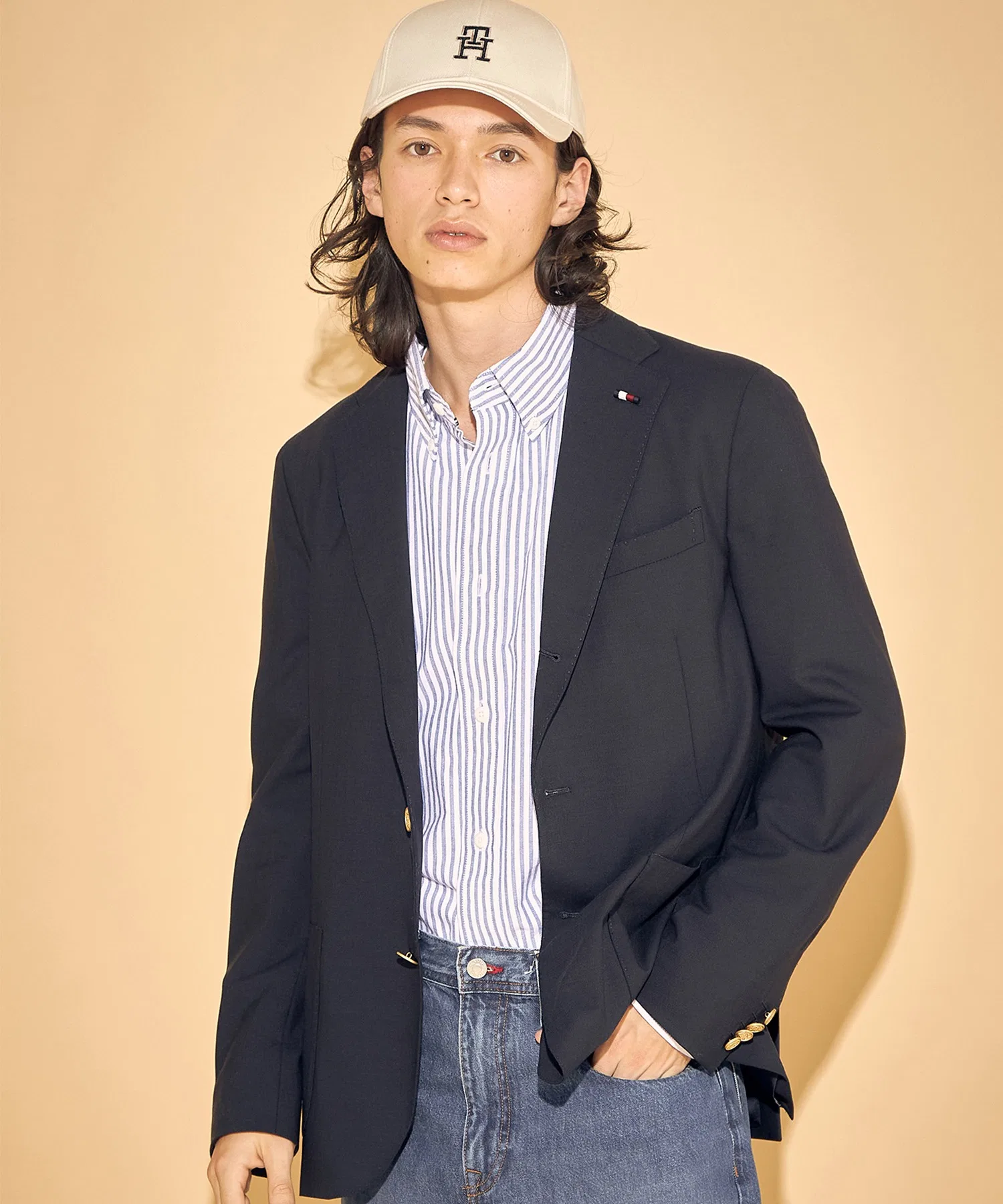 Мужской пиджак Tommy Hilfiger из шерсти тёмно-синий