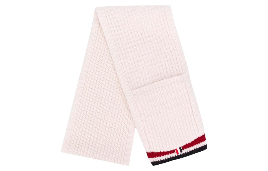 

THOM BROWNE Вязаный шарф женский белые