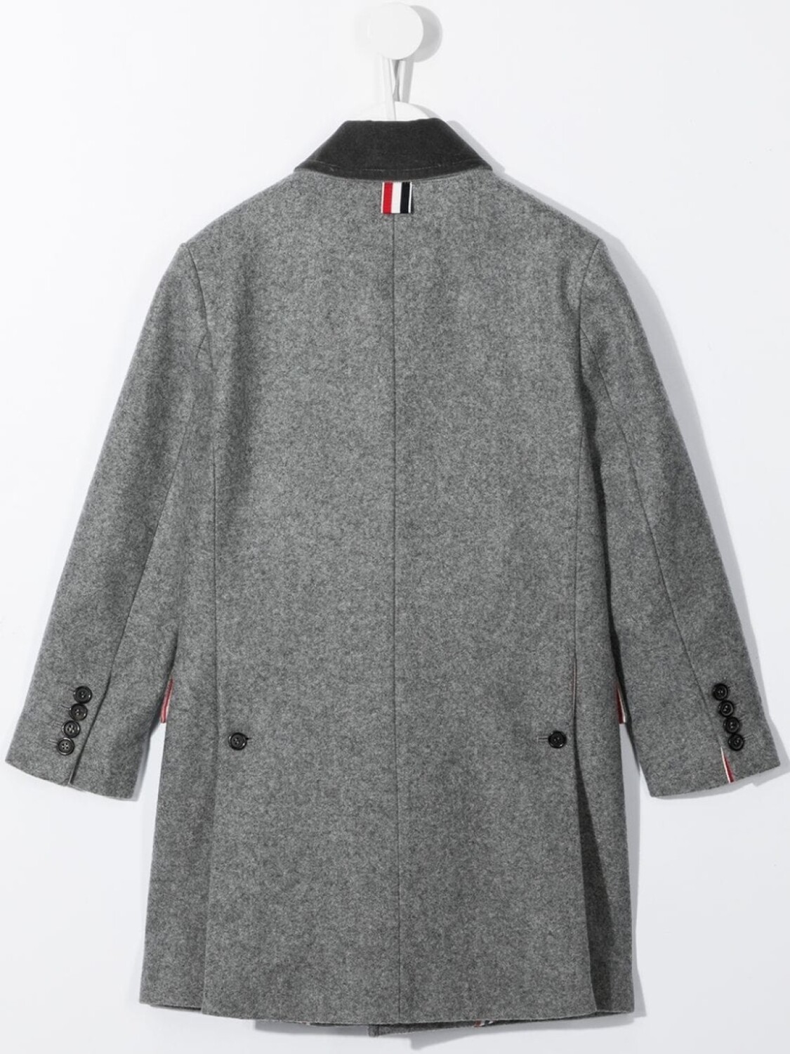 Thom Browne пальто Chesterfield Melton, серый — фото 2