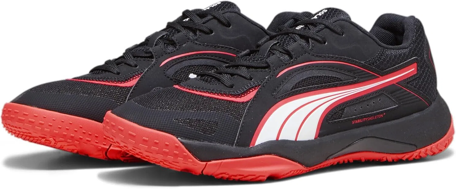 Универсальные кроссовки для игры в помещении Solarstrike II PUMA, Puma Black Fire Orchid Puma White