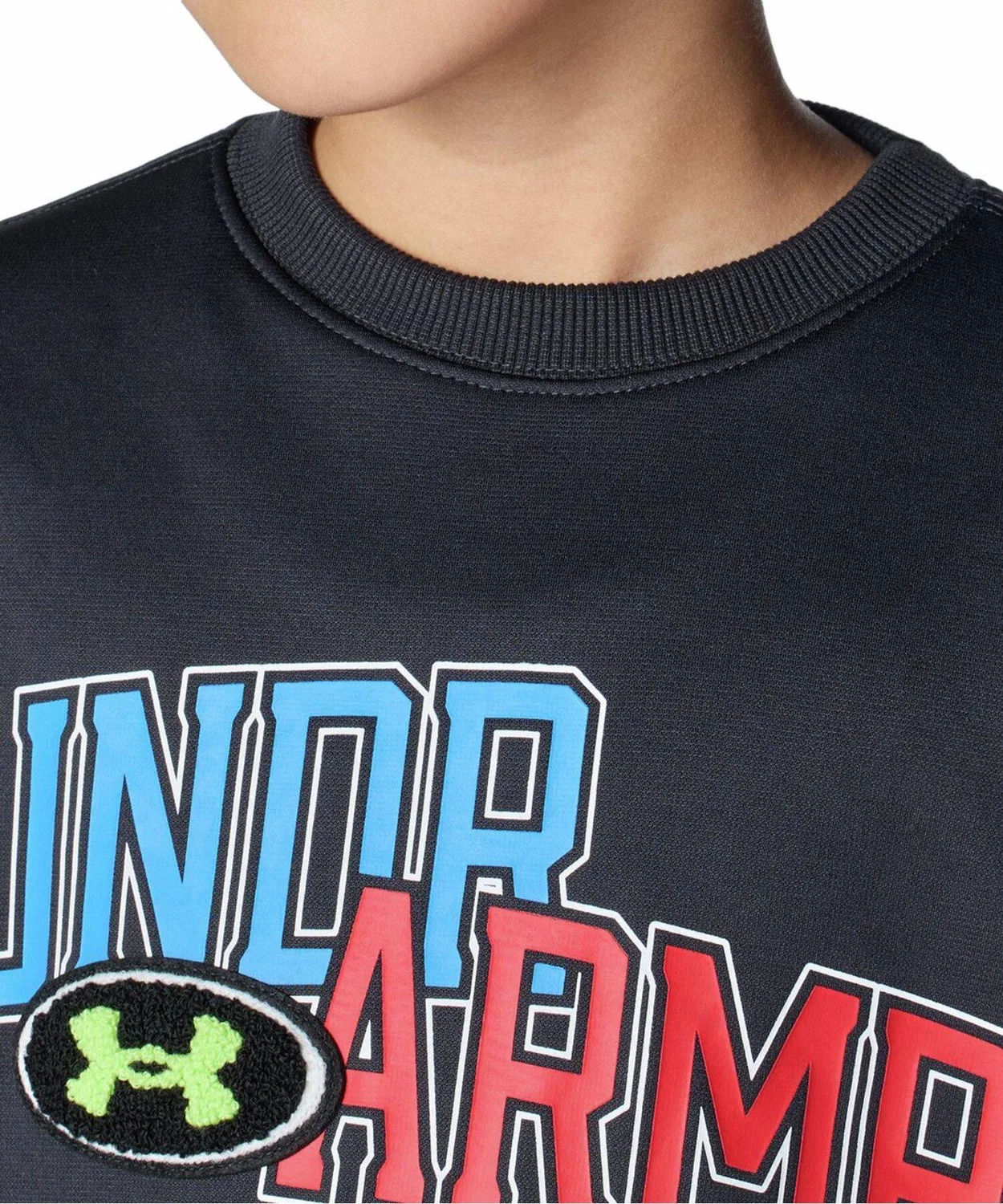 Флисовая кофта Under Armour с логотипом, детская, чёрная — фото 4