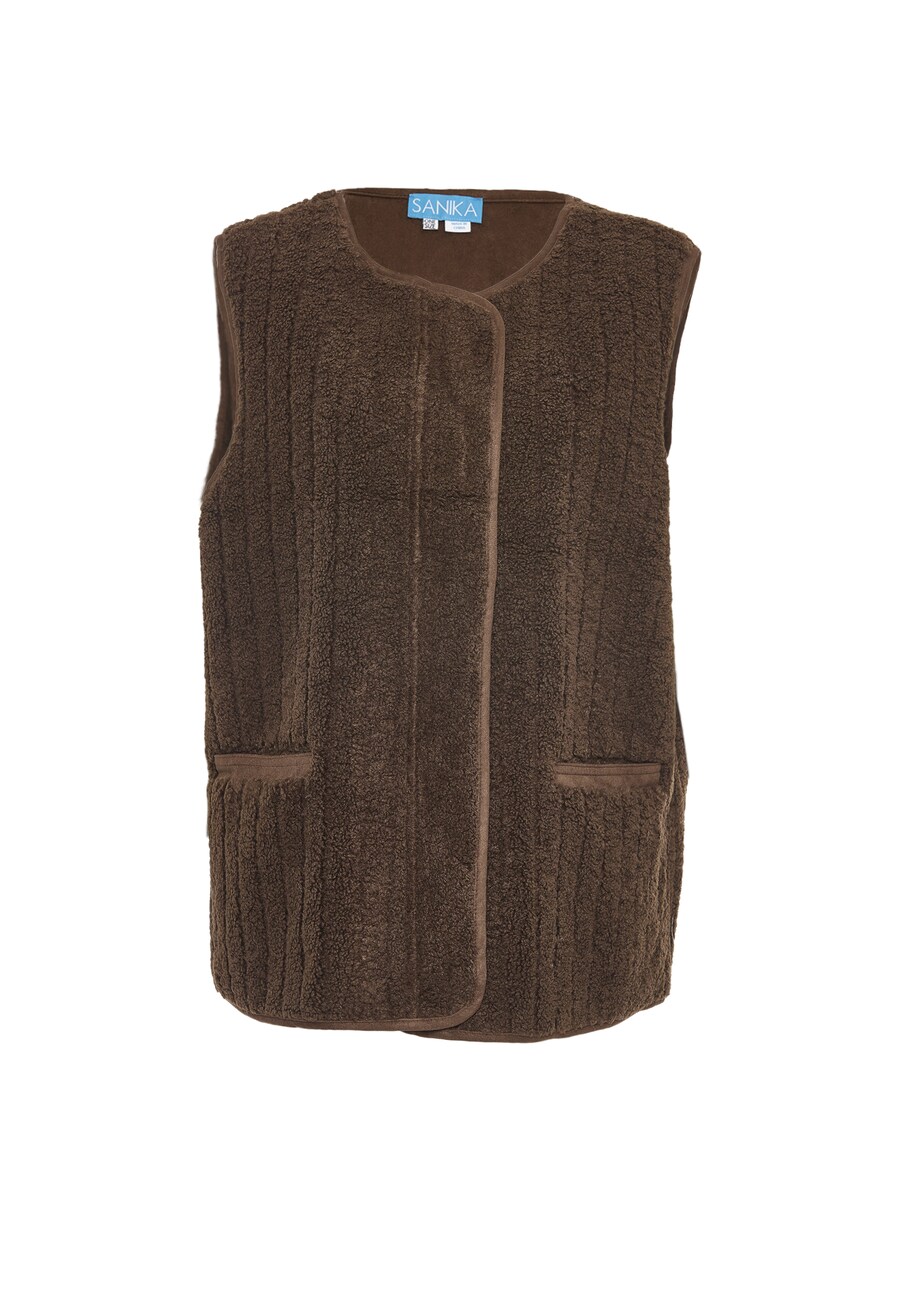

Вязаный кардиган SANIKA Knitted Vest, темно-коричневый