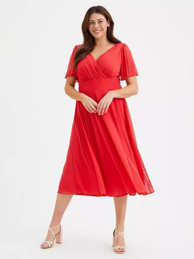 

Платье Scarlett & Jo Victoria Angel Sleeve Midi, цвет scarlet/red