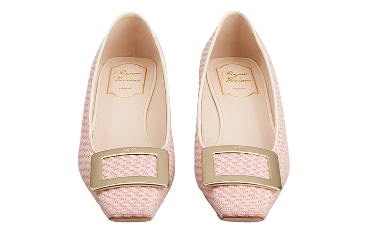 Женские розовые туфли Roger Vivier на массивном каблуке — фото 2