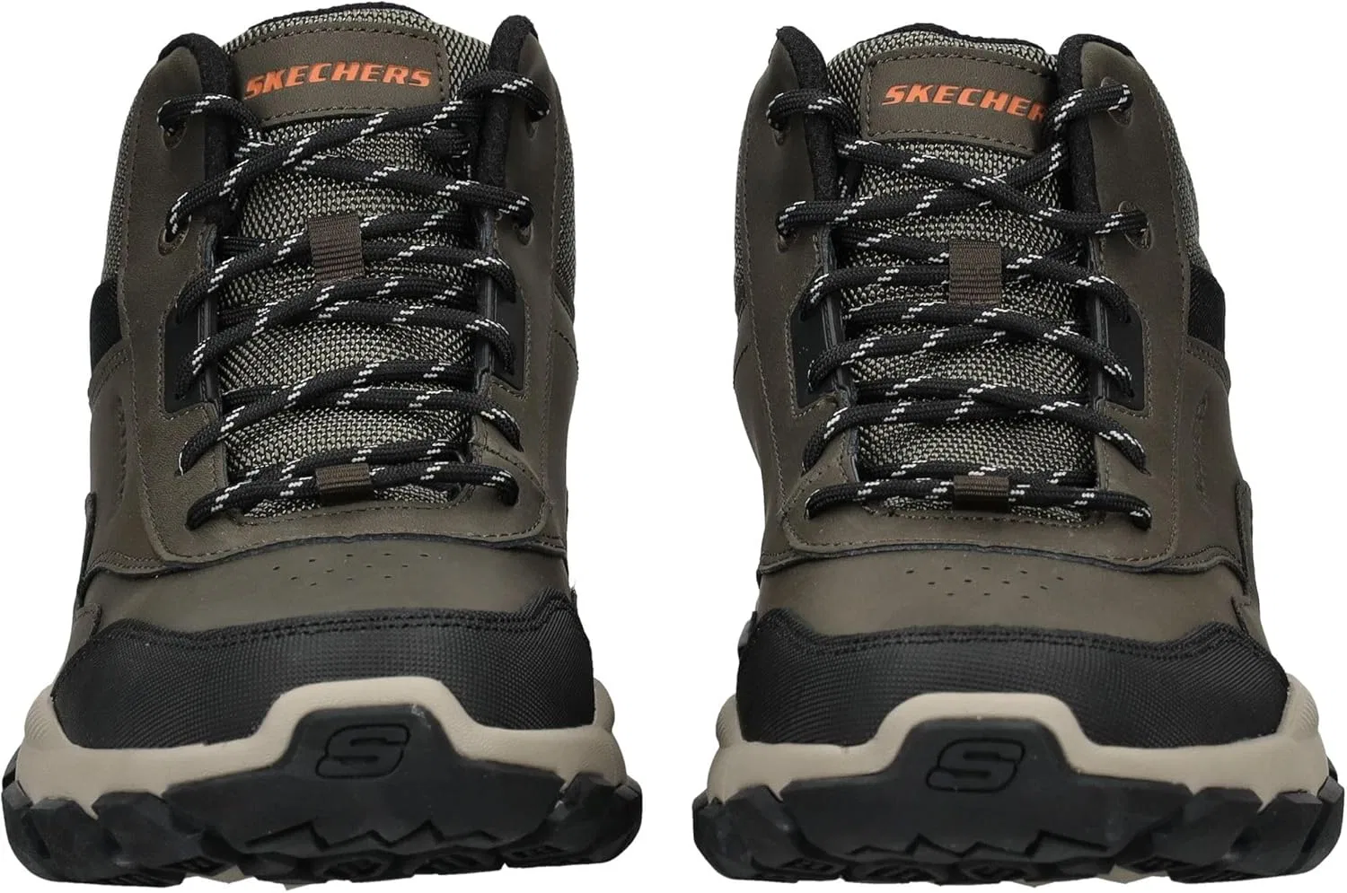 Походные ботинки Skechers Santoro Hopkins для мужчин, Olive Leather Synthetic Mesh — фото 4