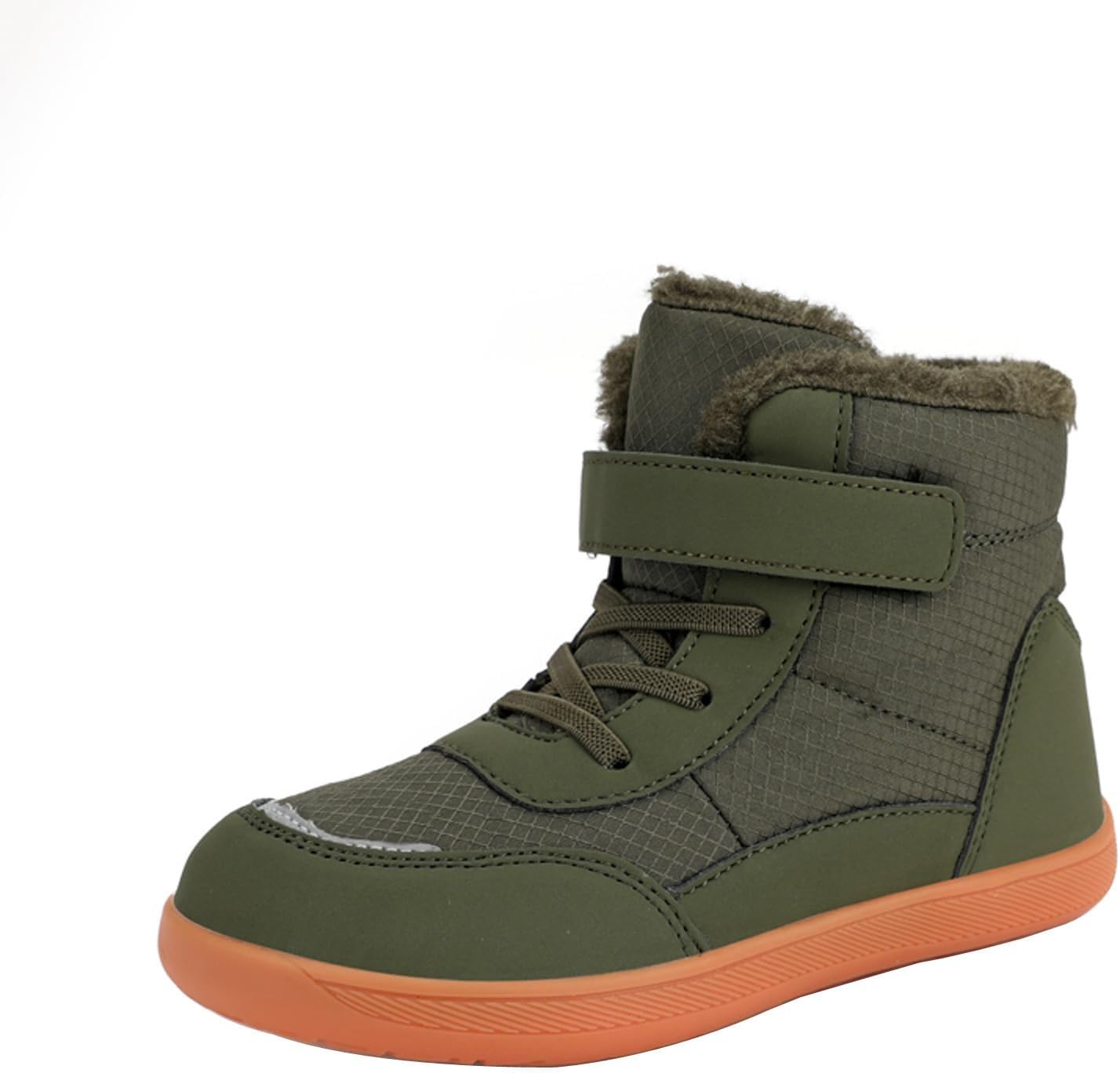 

Детские плюшевые зимние ботинки Snow для мальчиков и девочек, водонепроницаемые, для холодной погоды, уличные, вестерн, с круглым носком Generic, зеленый