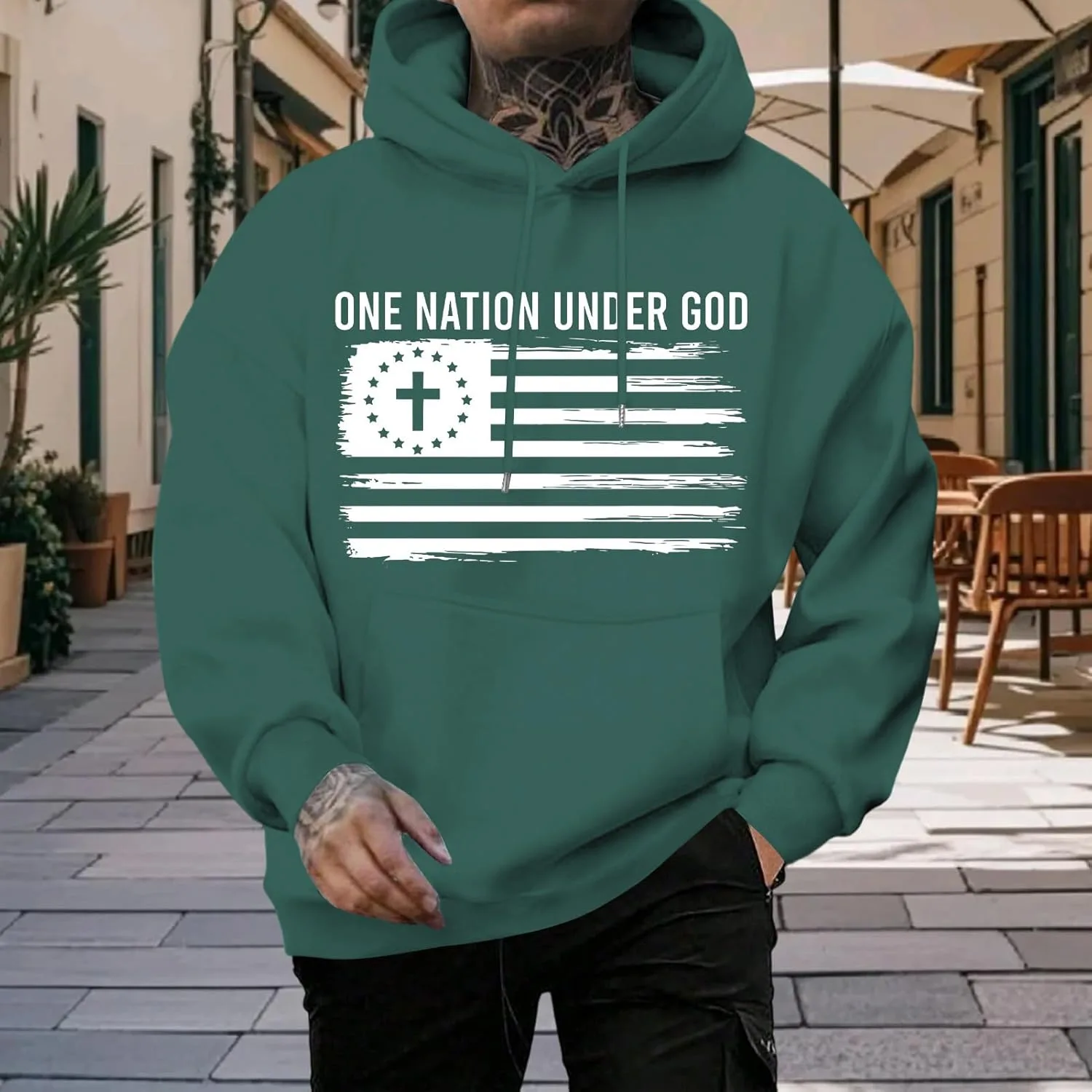 Толстовка с капюшоном Patriotic для мужчин, свободный крой — фото 3