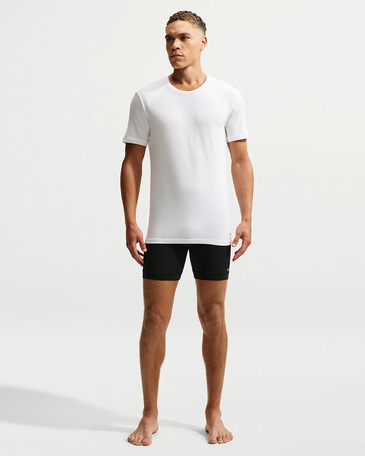 Мужская хлопковая футболка с круглым вырезом Nike Essential (2 шт.), White — фото 4