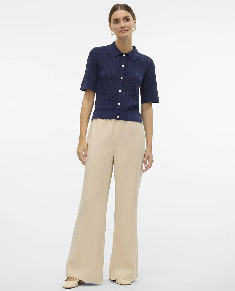 

Женские брюки палаццо с эластичной резинкой на талии Vero Moda, белый