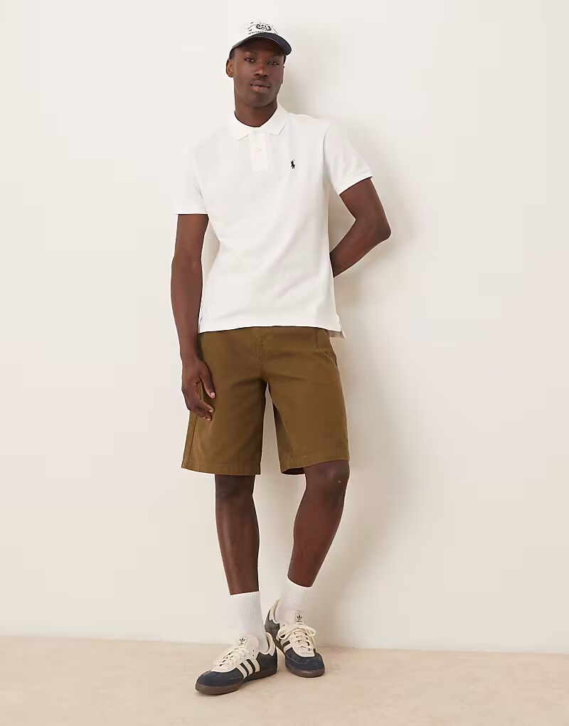 Polo Ralph Lauren Icon Logo Поло с короткими рукавами белого цвета — фото 3