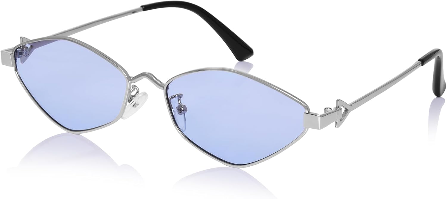 

Ретро-солнцезащитные очки в форме шестиугольника для женщин и мужчин. Модные винтажные солнцезащитные очки в ретро-металлической оправе с защитой от УФ-излучения UV400 VEDAOHO, Blue