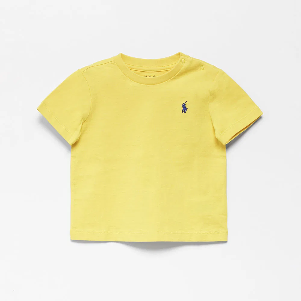 Детская хлопковая футболка с круглым вырезом жёлтая от Polo Ralph Lauren Children