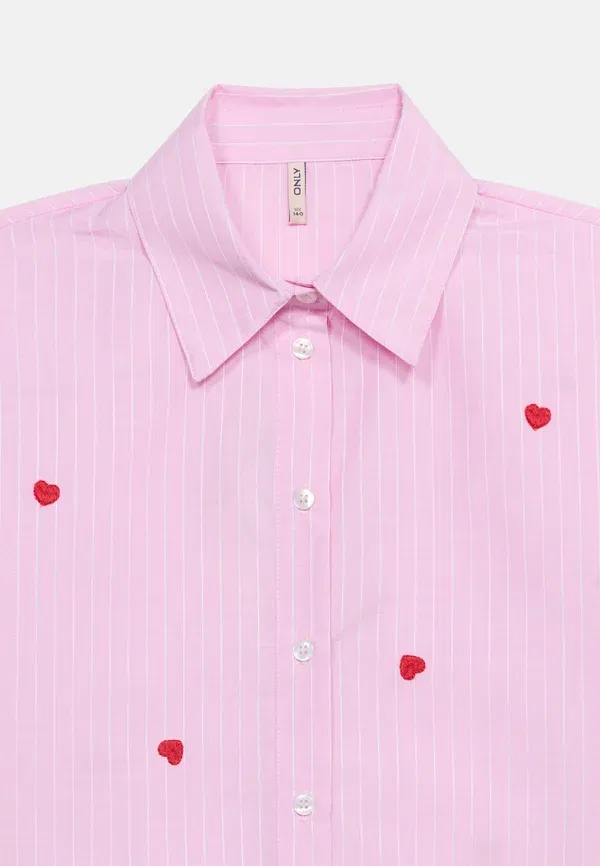 Рубашка Kognew lina stripe shirt Only Girls, бегониево-розовый/облачный танец/красный — фото 4