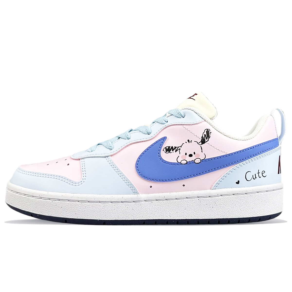 

Кроссовки Nike Court Borough Kids Skateboarding Shoes Kids Low-top White, синий