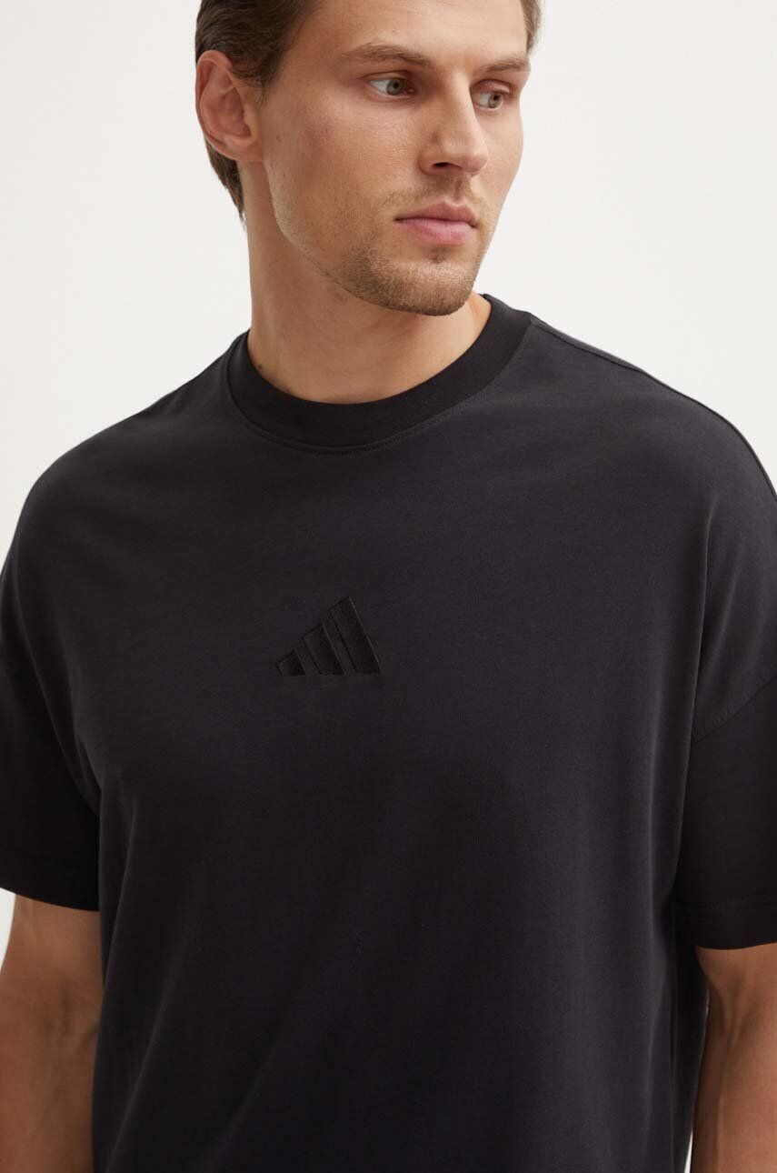Хлопковая футболка adidas All SZN, черный — фото 2