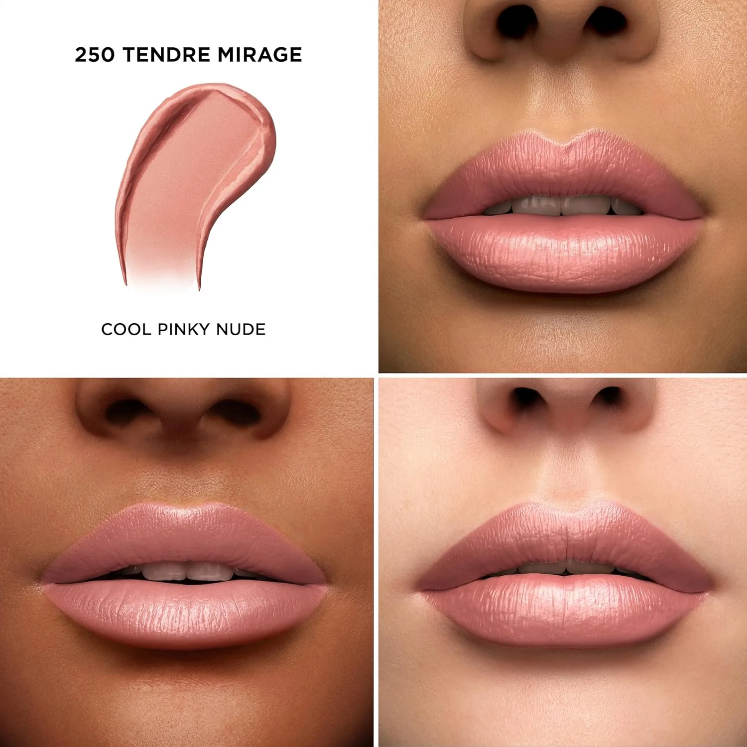 Увлажняющая кремовая помада Lancôme L'Absolu Rouge - стойкость к размазыванию и сияющий финиш - комфорт до 18 часов., 250 Tendre Mirage: cool pinky nude — фото 2
