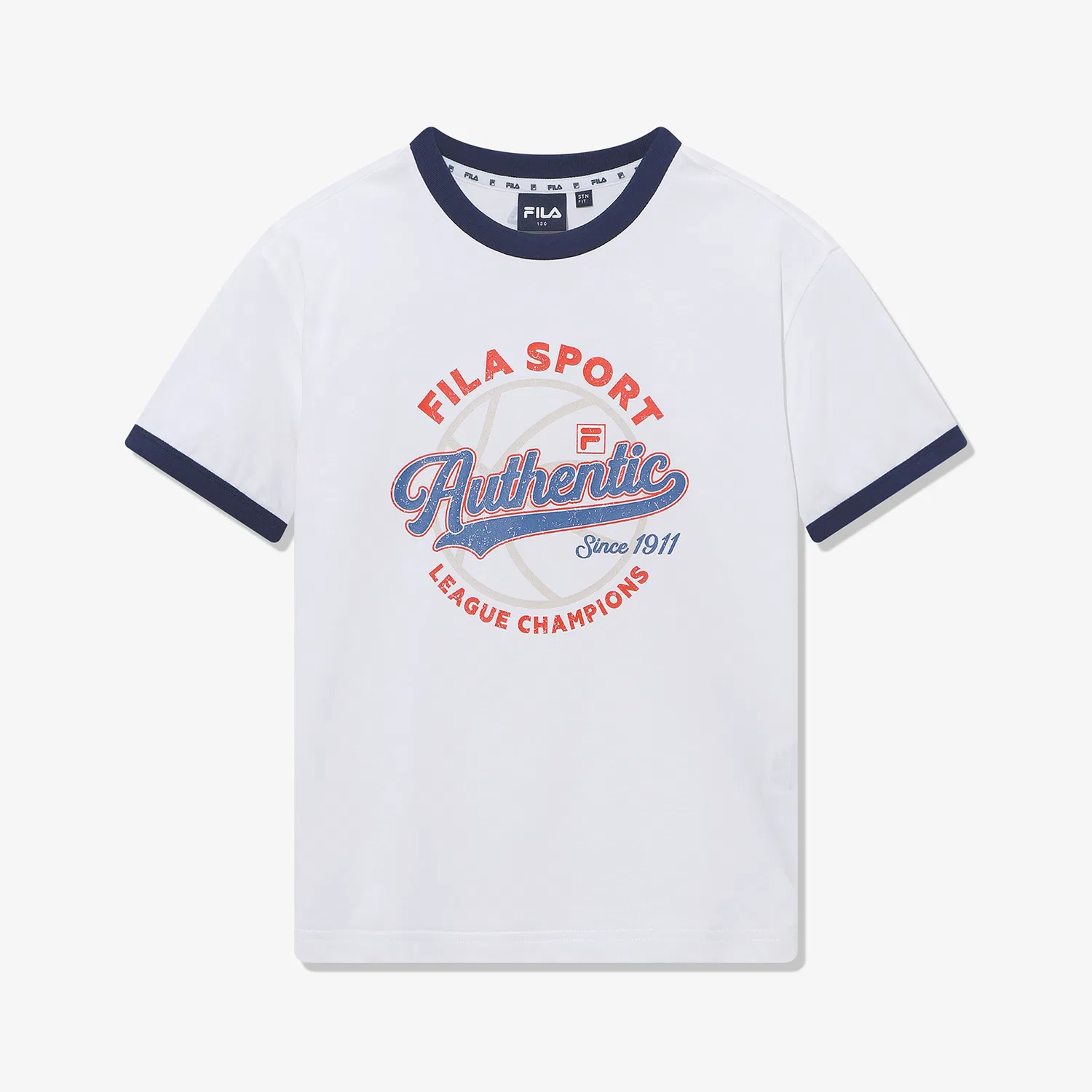 Детская футболка с коротким рукавом Basketball Ringer белая от Fila Kids