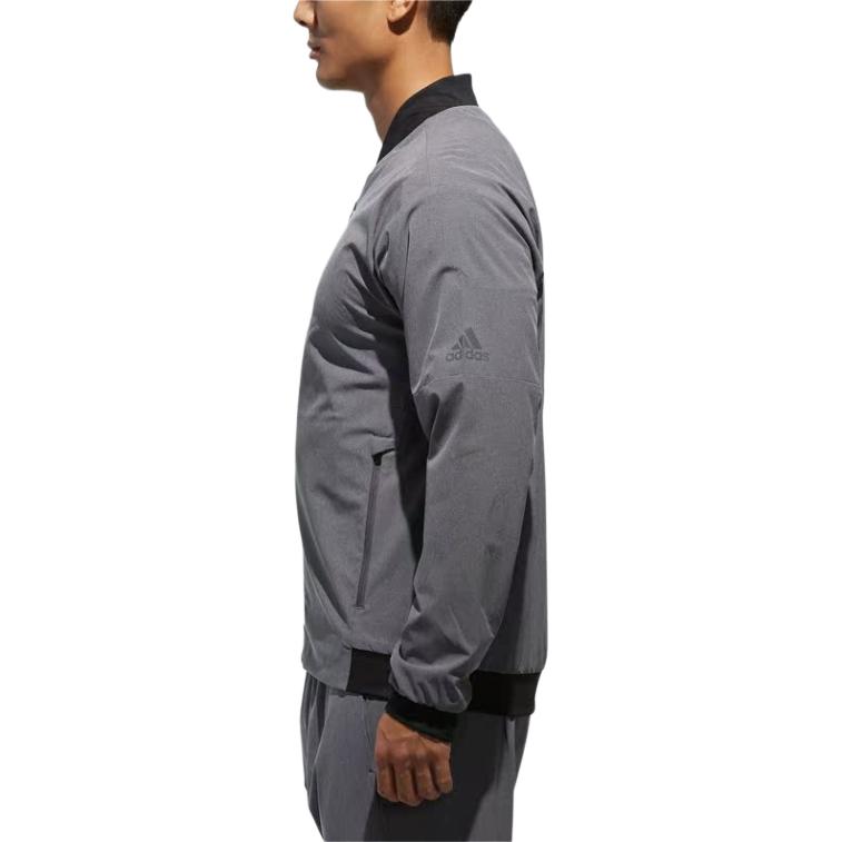 Adidas Мужская куртка базового серого меланжевого цвета, Basic Heather Gray — фото 4