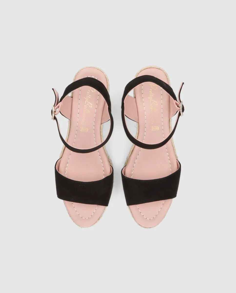 Женские эспадрильи Deborah на танкетке из черной замши Pretty Ballerinas, черный — фото 2