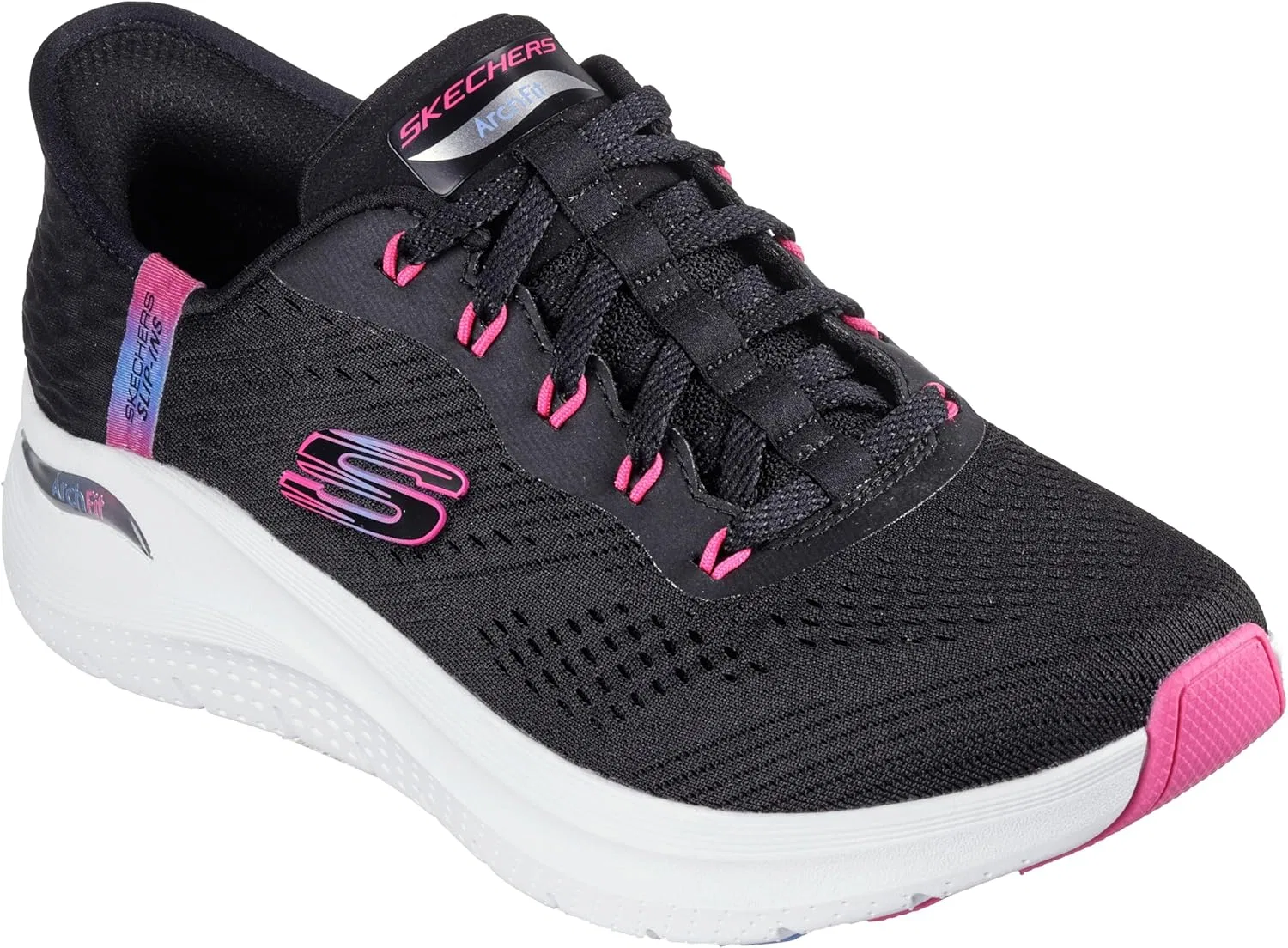 Женские кроссовки Skechers Arch Fit 2.0-Easy Chic без шнурков, Black Fuchsia — фото 4